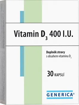 Generica Vitamin D3 400 IU 30 cps.