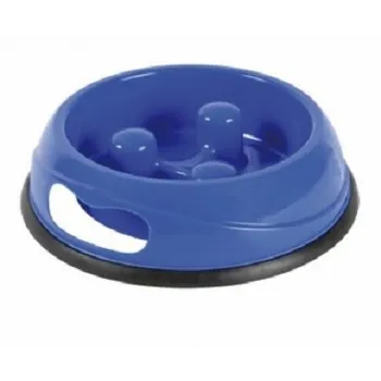 Miska pro psa Trixie plastová miska proti hltání jídla modrá