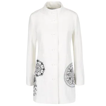 Dámský kabát Desigual Abrig Eva kabát bílý
