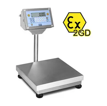 Průmyslová váha váha EPQI2GD15B, 15kg/2g, 400x400mm, ATEX2GD (můstková nerezová váha DINI ARGEO do prostředí Ex napájená z akumulátoru)