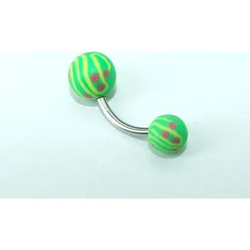 Piercing OPNG079 piercing pupík zelená