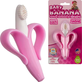 Zubní kartáček Baby Banana Brush První banán růžový
