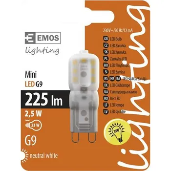 Žárovka Emos LED Classic JC A++ 2,5W G9 neutrální bílá