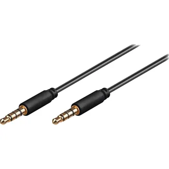 Audio kabel kabel PROPOJOVACÍ JACK-JACK (4pin) 1.0m GOLD, ZLACENÝ, SLIM konektory