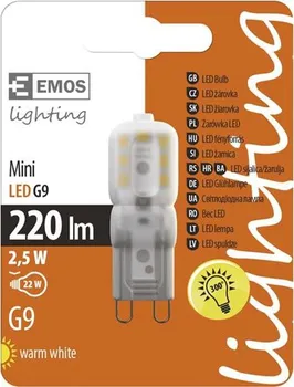 Žárovka Emos LED Classic JC A++ 2,5W G9 teplá bílá 