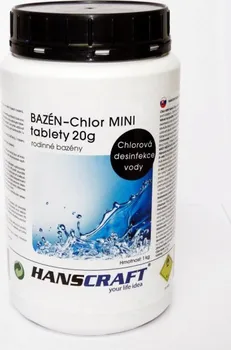 Bazénová chemie Hanscraft Chlor Mini tablety bazén 20 g 1 kg