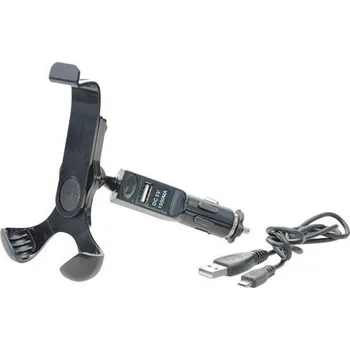 Držák pro uchycení telefonu, PDA (MDA), GPS s USB do zapalovače s nabíječkou