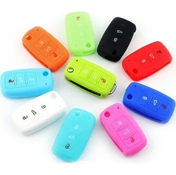 Autoklíč Silikonový obal na klíč žlutý - Škoda, VW, Seat