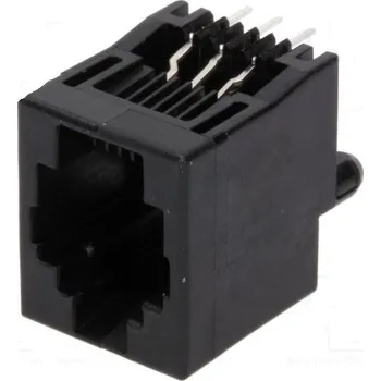 Elektrický konektor TE CONNECTIVITY Zásuvka RJ12 PIN:6 Uspořádání výv:6p6c THT přímý 16,51mm