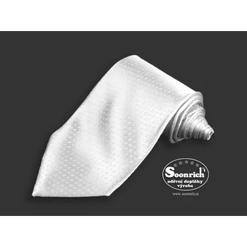 kravata tkaná bílá Paříž, kpa001