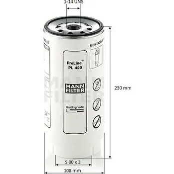 Palivový filtr Filtr paliva PL420x DAF, GINAF, SOLARIS, TATRA