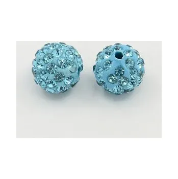 Dětské navlékací korálky Korálek shamballa sv.modrý 10mm (1ks)