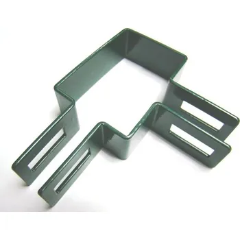 Příslušenství pro plot Objímka zelená čtyřhranný sloupek 60/60 rohová (Zn+komaxit zelená RAL 6005)