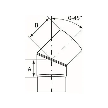 Kouřovod Almeva Koleno 0-45° nastavitelné - ø130