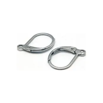 Materiál na výrobu šperku Mechanické zapínání chirurgická ocel (2ks)