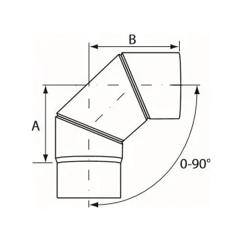 Kouřovod Almeva Koleno 0-90° nastavitelné - ø150