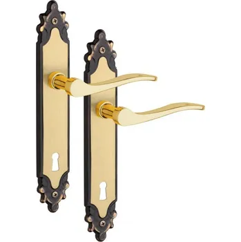 Rostex Harmonie štítové dveřní kování - klika-knoflík pro klíč 90mm Ti