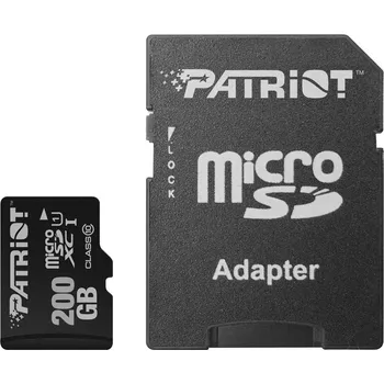 Paměťová karta Patriot microSDXC 200GB Class 10 UHS-I 90/40 + SD