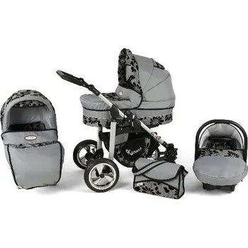Kočárek Kunert Silver 2020 šedý/květy