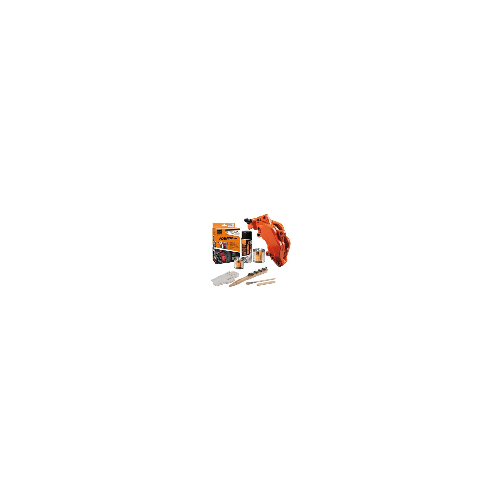 Fotografie 1 - Autolak Foliatec Dvousložková barva na brzdy sada Flame Orange