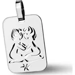 Stříbrný přívěsek - znamení Blíženci Přívěsek: s rytinou