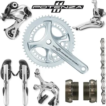 Sada komponentů pro jízdní kolo Campagnolo Potenza stříbrná 52-36 175 mm