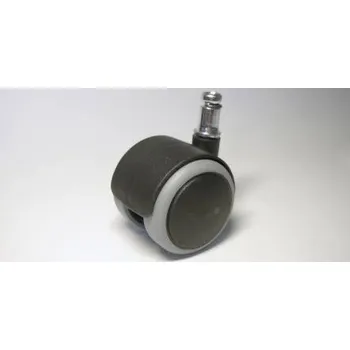 Židlové kolečko typu A + čep 11x20mm, celoplastové, průměr 50, černé s gumou