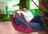 Beanbag Duo 189 x 140 cm s popruhy, Pink/Jeans