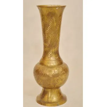Váza Mosazná gravírovaná váza 19cm