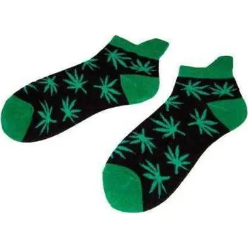 Dámské ponožky kotníkové ponožky - marihuana, zelený list