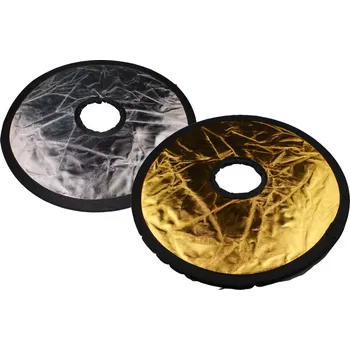 Fotoateliérová technika Odrazová deska, odrazná deska 2 v 1 zlatá/stříbrná průměr 30cm (DSD30)
