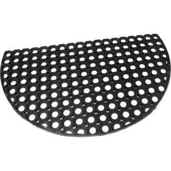 Rohožka Gumová venkovní vstupní půlkruhová rohož FLOMA HoneyComb Half Round - délka 45 cm, šířka 75 cm, výška 1,6 cm