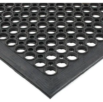 Rohožka Černá gumová protiúnavová protiskluzová olejivzdorná rohož (25% nitrilová pryž) - délka 150 cm, šířka 90 cm, výška 1,2 cm