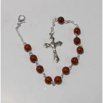 Náhrdelník Auto růženec jaspis červený