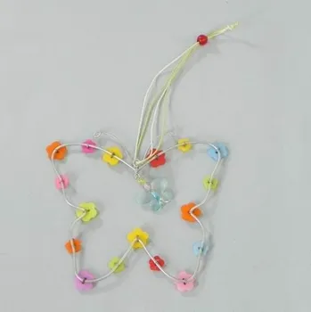 Zahradní dekorace Motýl závěs s knoflíky drát/plast mix (HHI-18231A)