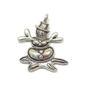 Přívěsek sněhulák na ledě 30x23mm