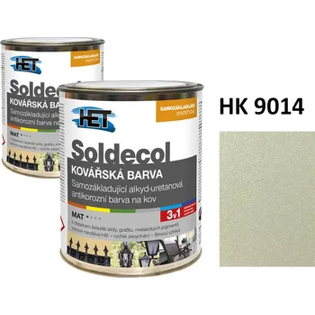 barva na kov HET Soldecol Kovářská Barva 0,75 L | HK 9014 světle šedá