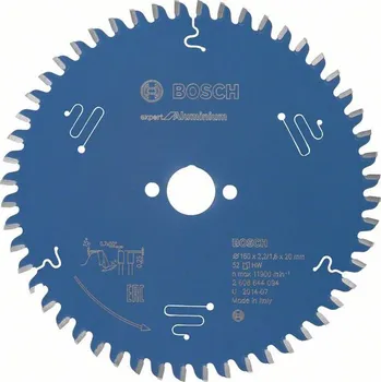 Pilový kotouč Bosch Expert Aluminium 160 x 2,2 x 20 mm 52TZ