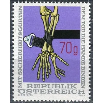 Poštovní známka (1975) MiNr. 1483 ** - Rakousko - bezpečnostní pás