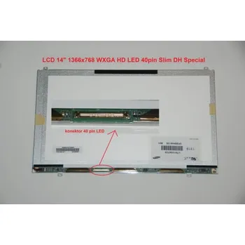 Náhradní displej pro notebook Display LTN140AT21-W01 14" 1366x768 LED 40pin Slim DH Special matný povrch