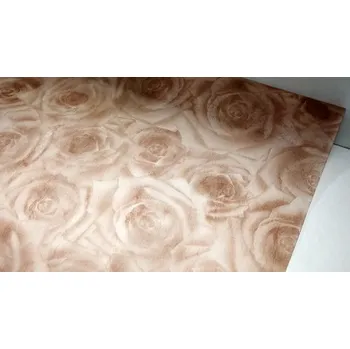 Svatební dekorace Vlizelín kávový s růžemi - 50cm/9 m