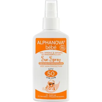 Přípravek na opalování Alphanova Opalovací mléko ve spreji pro miminka SPF 50 125 ml