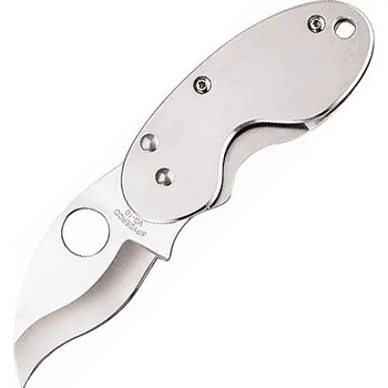 Dílna Spyderco Cricket, zavírací nůž s klipem, nerezová střenka, hladké ostří C29P