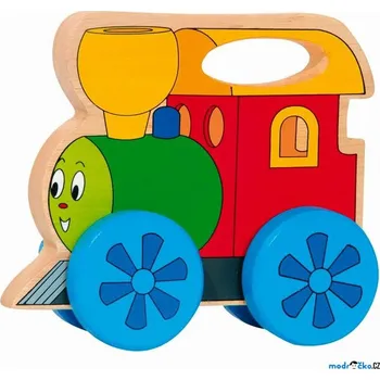 Dřevěná hračka Vlak - Mašinka s držadlem (Woody)