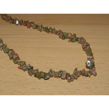 Drahý kámen Unakit - Náhrdelník - tromlované kameny - kntr13