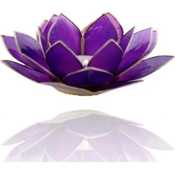 Svícen Lotos svícen Capiz fialový se zlatavými lemy