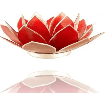 Svícen Lotos svícen Capiz červený se stříbřitými lemy