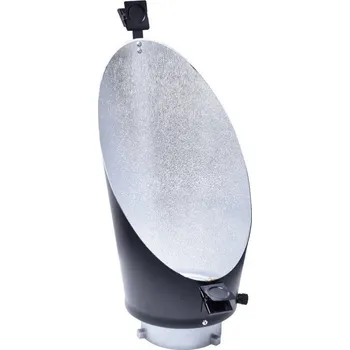 Otočný reflektor na fotopozadí pro blesky s bajonetem Bowens (stříbrný reflektor pro fotografické pozadí)