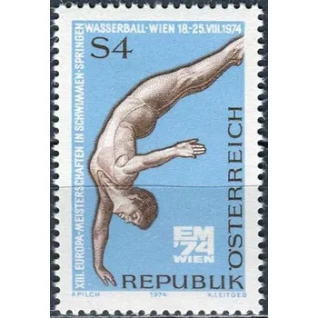 Poštovní známka (1974) MiNr. 1461 ** - Rakousko - Mistrovství Evropy v plavání, potápění a vodním pólu