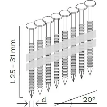 Sponkovačka KM REICH Hřebíky pro klempířské příchytky HAFTE 2,8x31mm, 2000ks, KMR 10401459